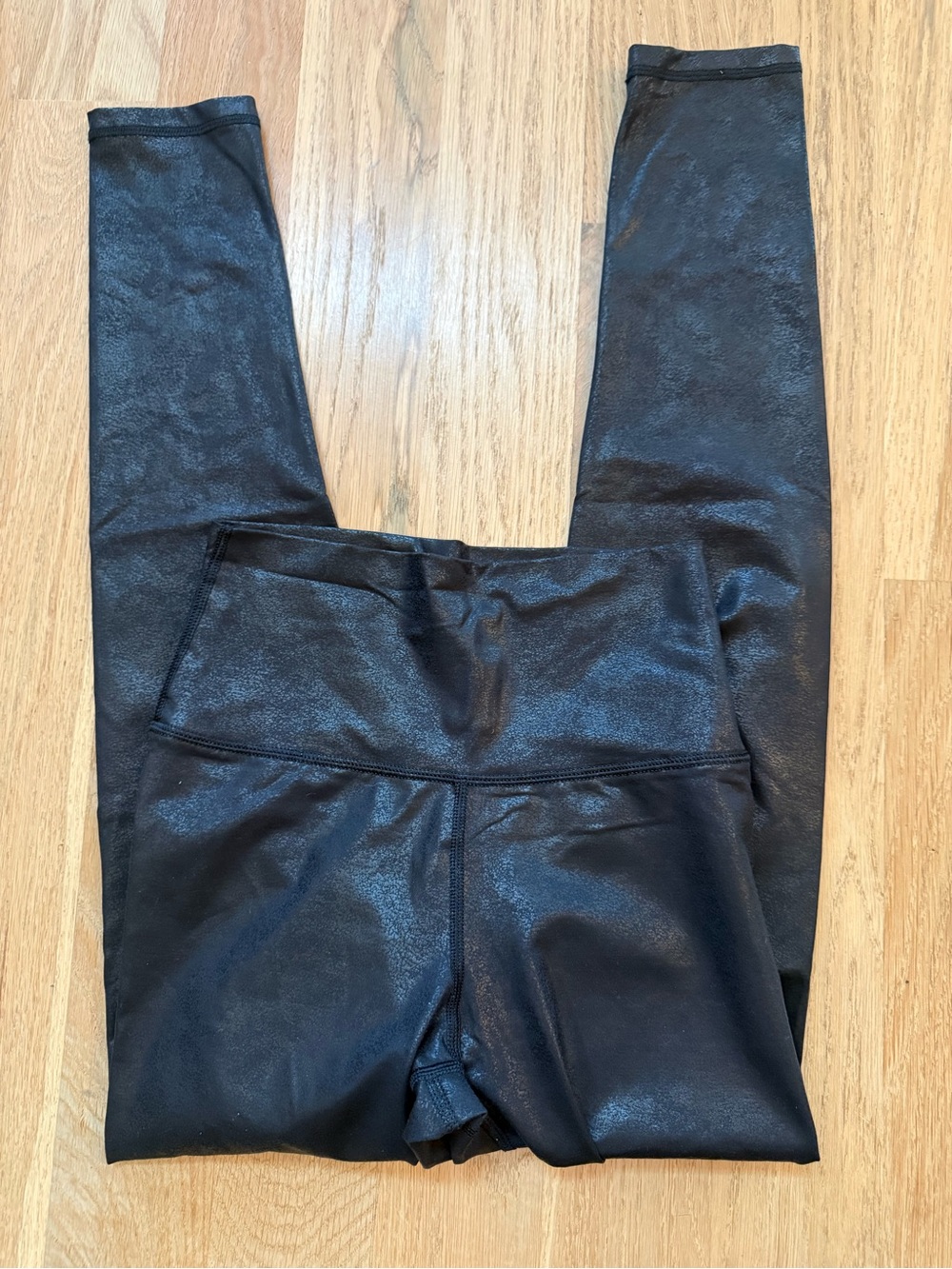 aerie Black Shiny High-Rise Leggings